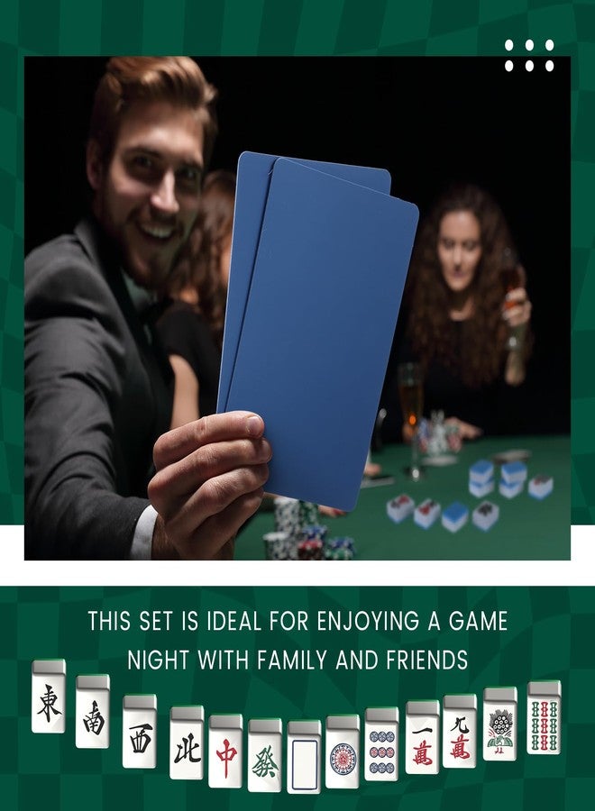 Seenelling 4 Pcs Mahjong Tile Mixer Shuffler for Mixing and Shuffling Tiles Plastic Game Accessories Gifts for Mahjong Lovers Playing Game (Blue) - Image 5